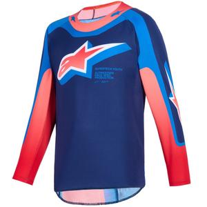 Alpinestars Supertech Vista Ifjúsági Gyerek Motocross Mez Sötétkék-Korall-Kobalt