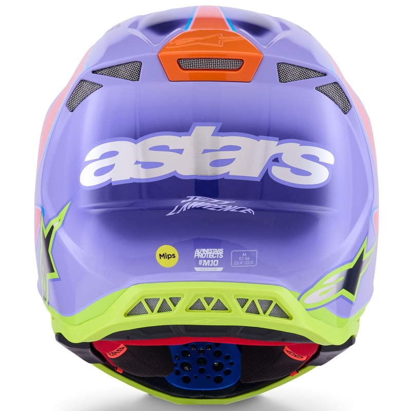 Alpinestars S-M10 JETT LAWRENCE R01 motokrossz bukósisak lila-fluo rózsaszín-fluo sárga