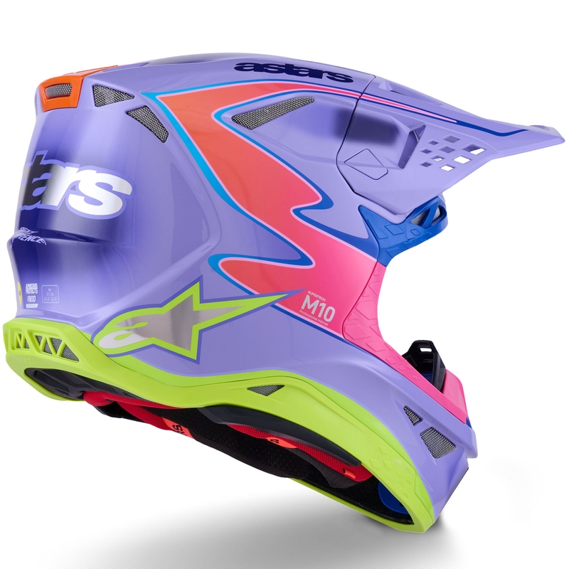 Alpinestars S-M10 JETT LAWRENCE R01 motokrossz bukósisak lila-fluo rózsaszín-fluo sárga