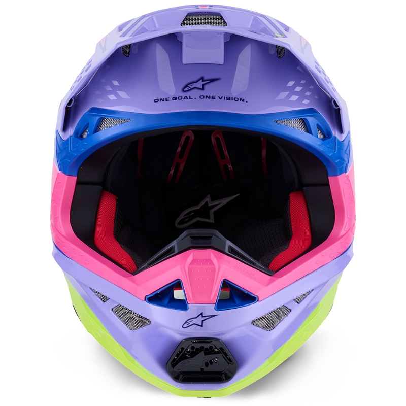 Alpinestars S-M10 JETT LAWRENCE R01 motokrossz bukósisak lila-fluo rózsaszín-fluo sárga