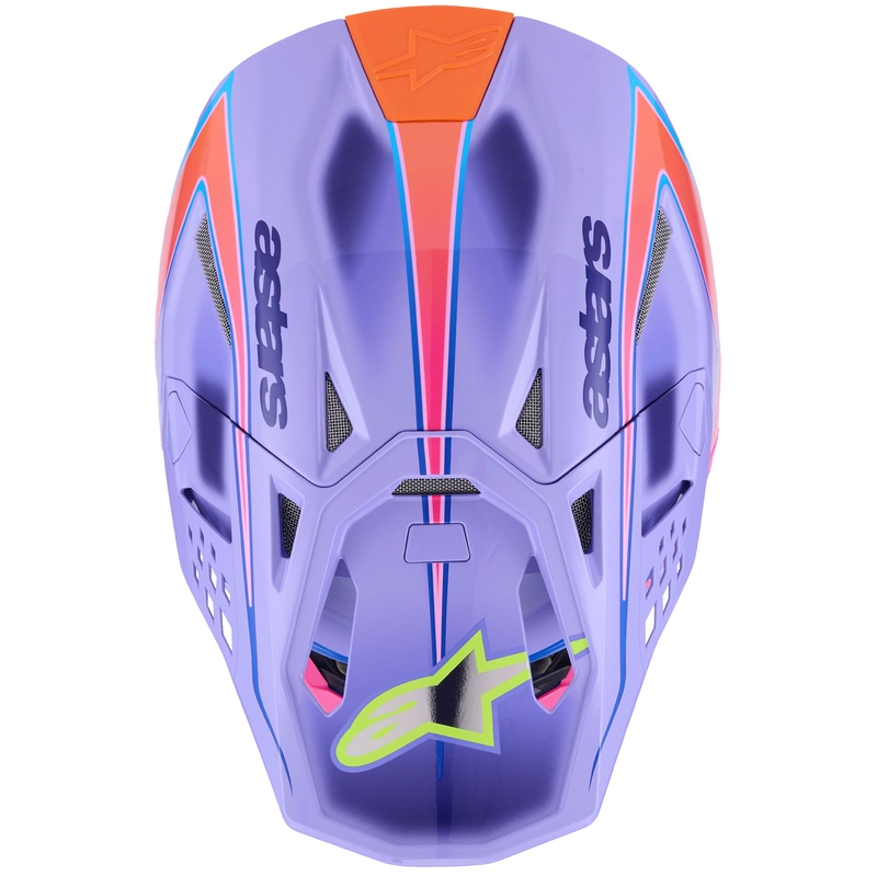Alpinestars S-M10 JETT LAWRENCE R01 motokrossz bukósisak lila-fluo rózsaszín-fluo sárga