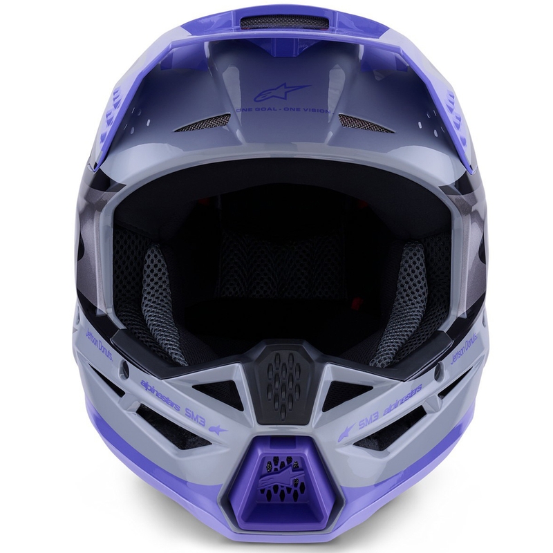 Alpinestars S-M3 kiadás JETT LAWRENCE gyerek motokrossz bukósisak szürke-lila-fekete
