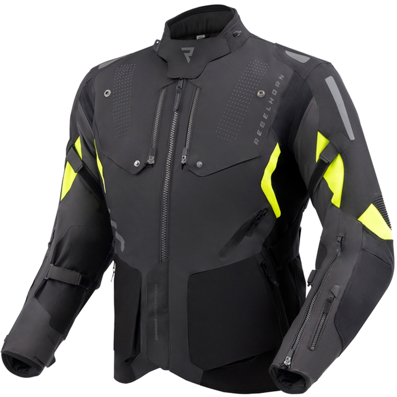 Rebelhorn Hiker IV motoros kabát fekete-antracit-fluo sárga