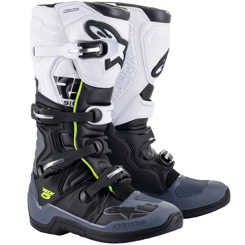 Alpinestars TECH 5 motoros csizma szürke-fehér-fluo sárga