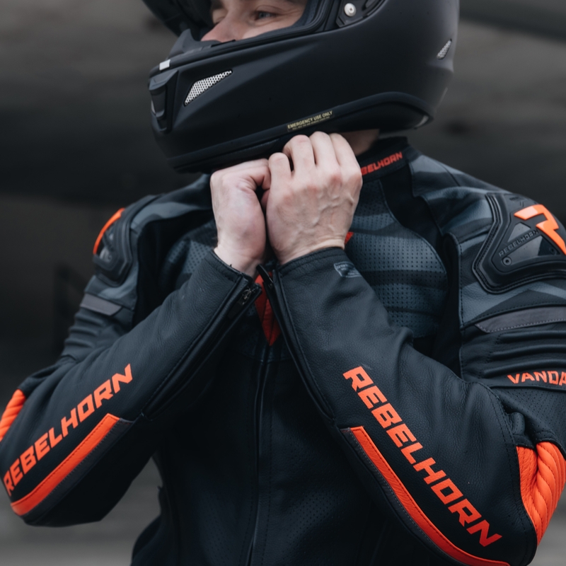 Rebelhorn Vandal motoros bőrkabát fekete-piros