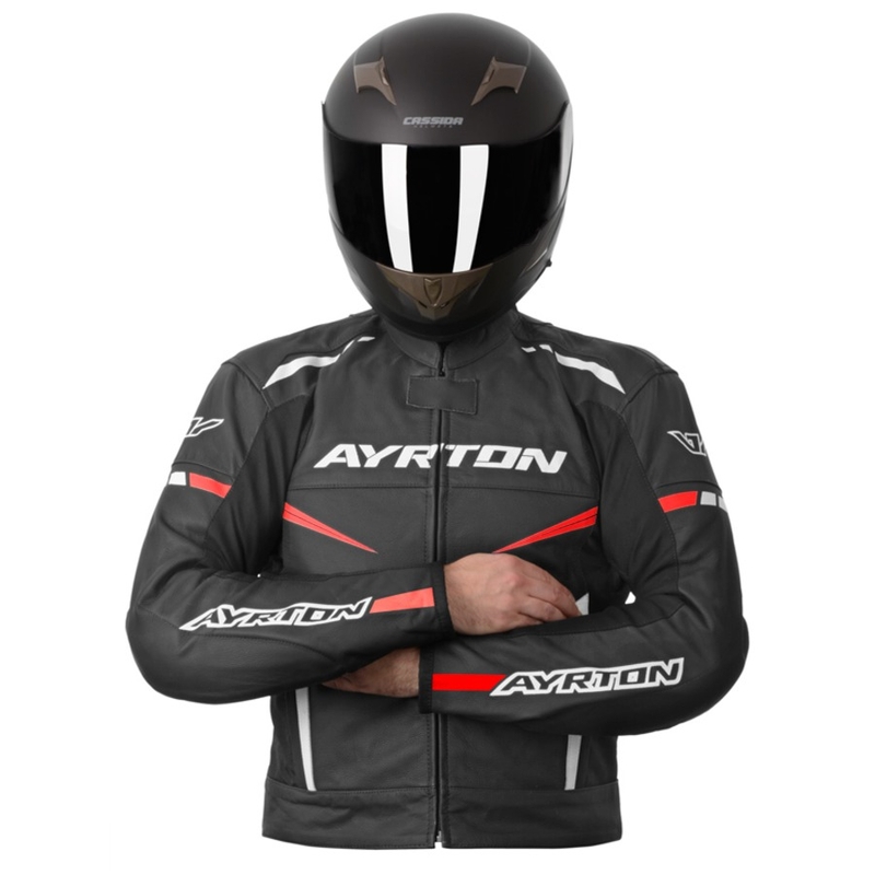Kabát motorkerékpárhoz Ayrton Raptor fekete-fehér-fluo piros eladó