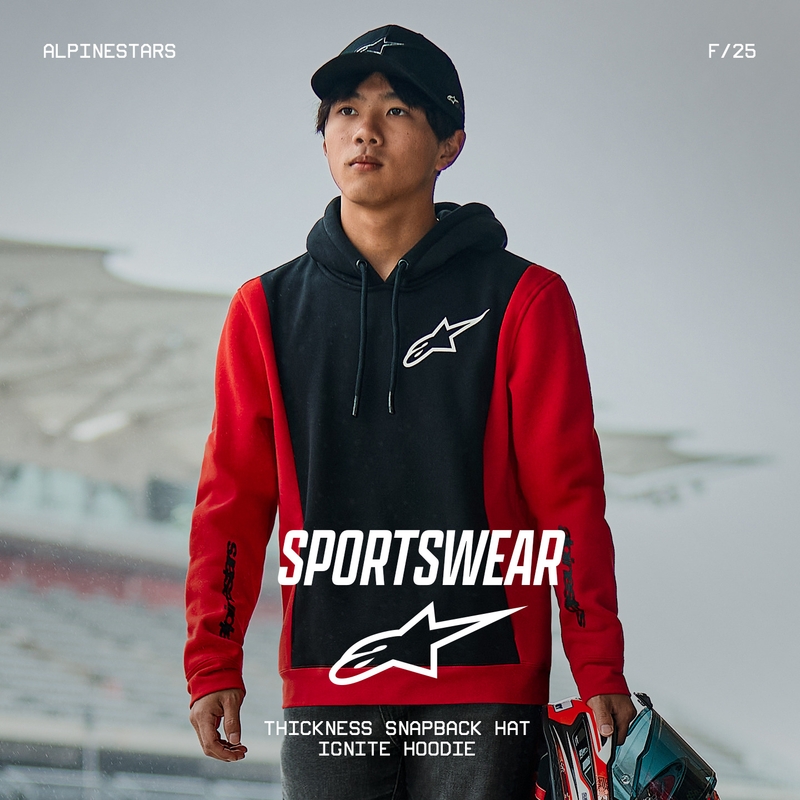 Alpinestars Ignite Hoodie pulóver fekete-piros