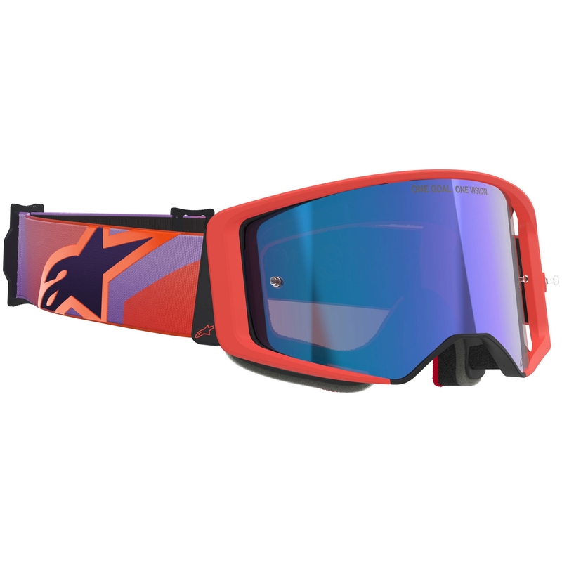 Alpinestars Supertech Vision Corp motokrossz szemüveg narancssárga-lila tükrös kék plexivel