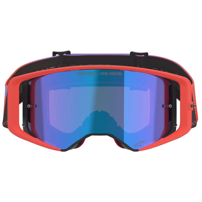 Alpinestars Supertech Vision Corp motokrossz szemüveg narancssárga-lila tükrös kék plexivel