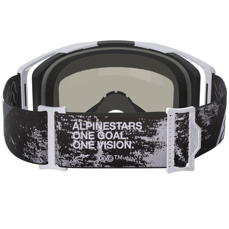 Alpinestars Supertech Vision 8 Lahnd motokrossz szemüveg fehér-fekete tükrös ezüst plexivel