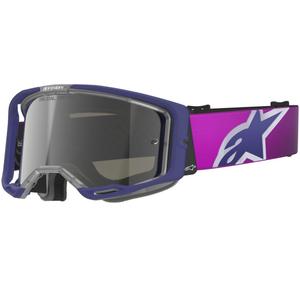 Motokrosové brýle Alpinestars Vision 8 Corp fialovo-čiré se zrcadlovým stříbrným zorníkem