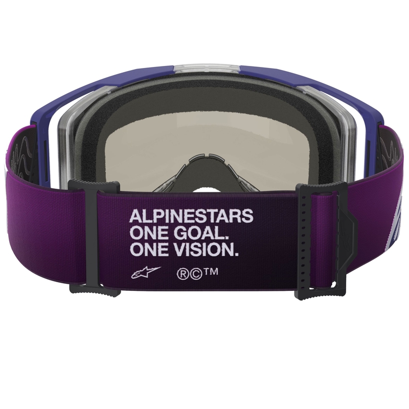 Alpinestars Vision 8 Corp motokrossz szemüveg lila-átlátszó tükrös ezüst plexivel