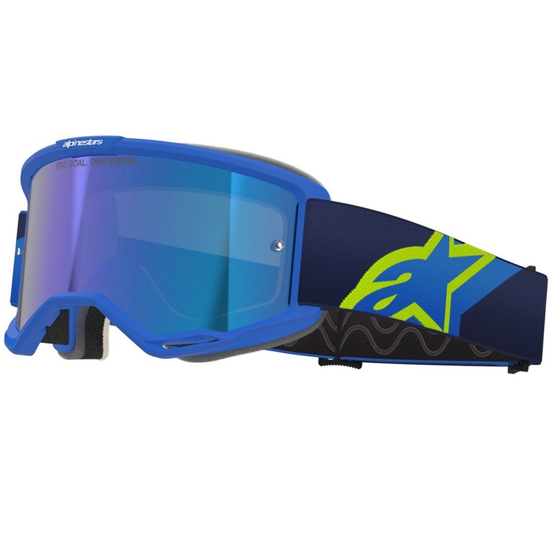 Alpinestars Vision 5 Corp motokrossz szemüveg kék-fluo sárga-fekete tükrös kék plexivel