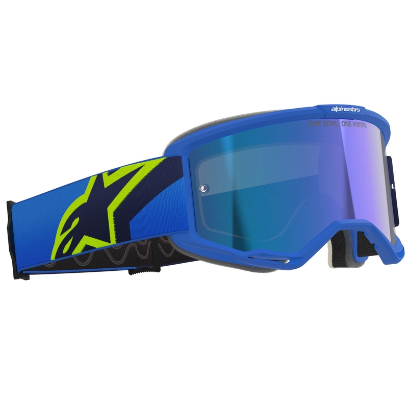 Alpinestars Vision 5 Corp motokrossz szemüveg kék-fluo sárga-fekete tükrös kék plexivel