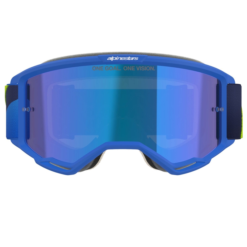 Alpinestars Vision 5 Corp motokrossz szemüveg kék-fluo sárga-fekete tükrös kék plexivel