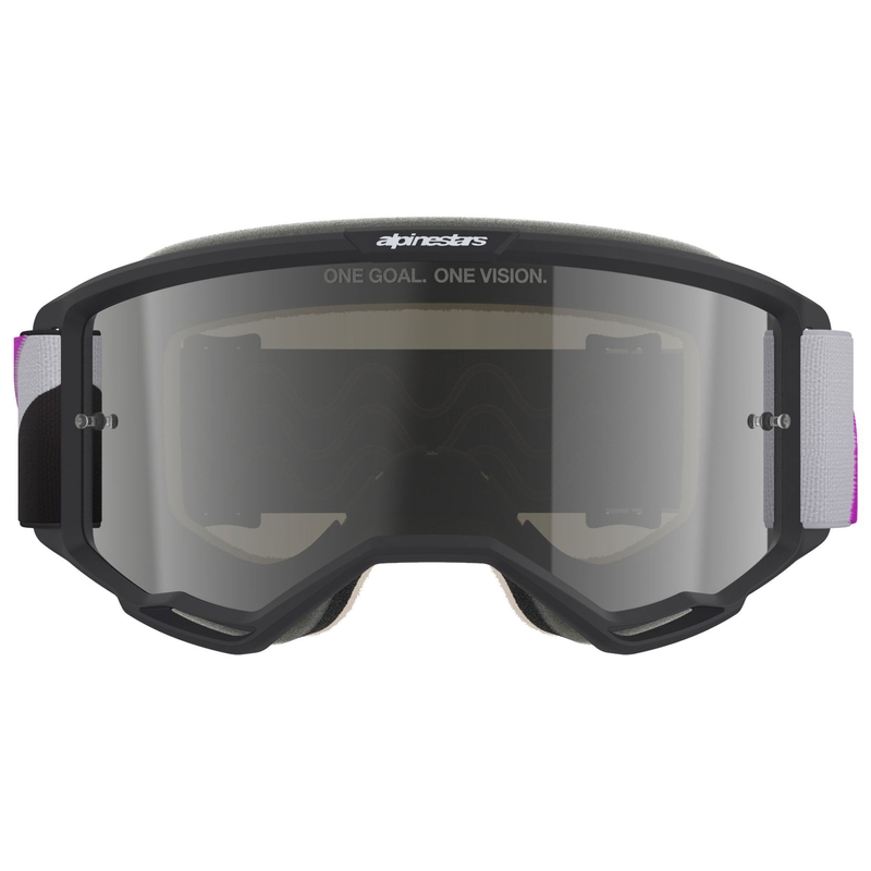 Alpinestars Vision 5 Corp motokrossz szemüveg fekete-szürke-lila-fehér tükrös ezüst plexivel