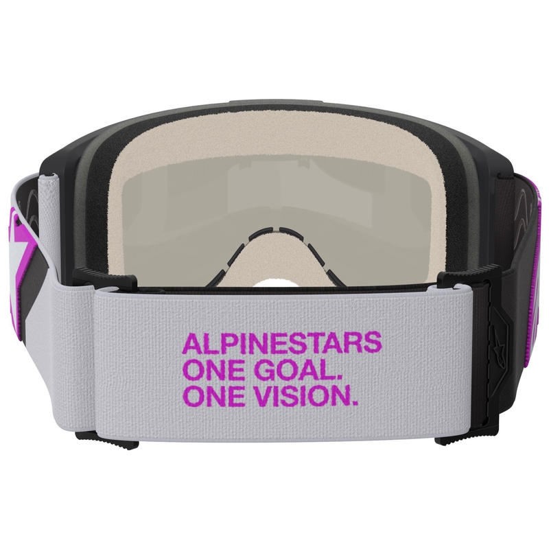 Alpinestars Vision 5 Corp motokrossz szemüveg fekete-szürke-lila-fehér tükrös ezüst plexivel