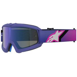 Dětské motokrosové brýle Alpinestars Vision Youth Corp fialovo-fluo růžové se zrcadlovým modrým zorníkem