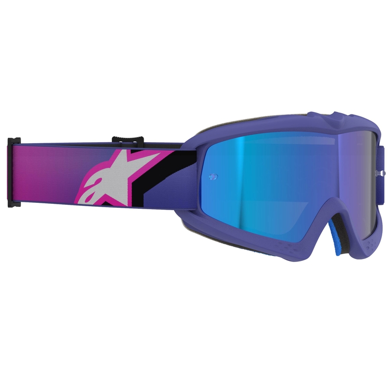 Alpinestars Vision Youth Corp gyerek motokrossz szemüveg lila-fluo rózsaszín tükrös kék plexivel