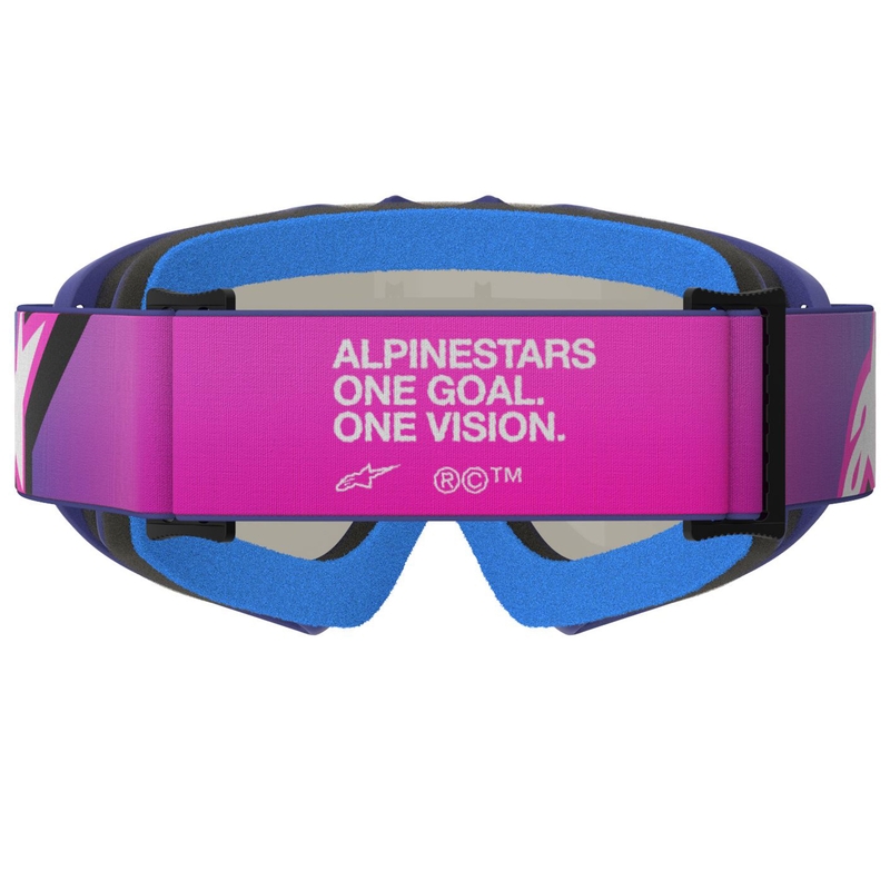 Alpinestars Vision Youth Corp gyerek motokrossz szemüveg lila-fluo rózsaszín tükrös kék plexivel