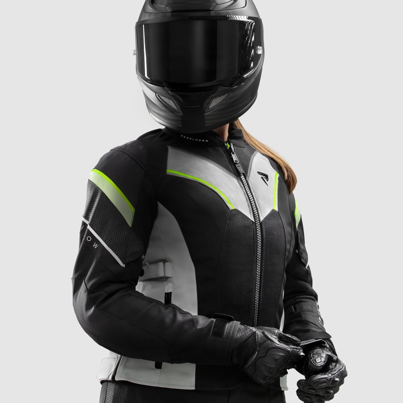 Rebelhorn Hiflow V női motoros kabát fekete-szürke-fluo sárga