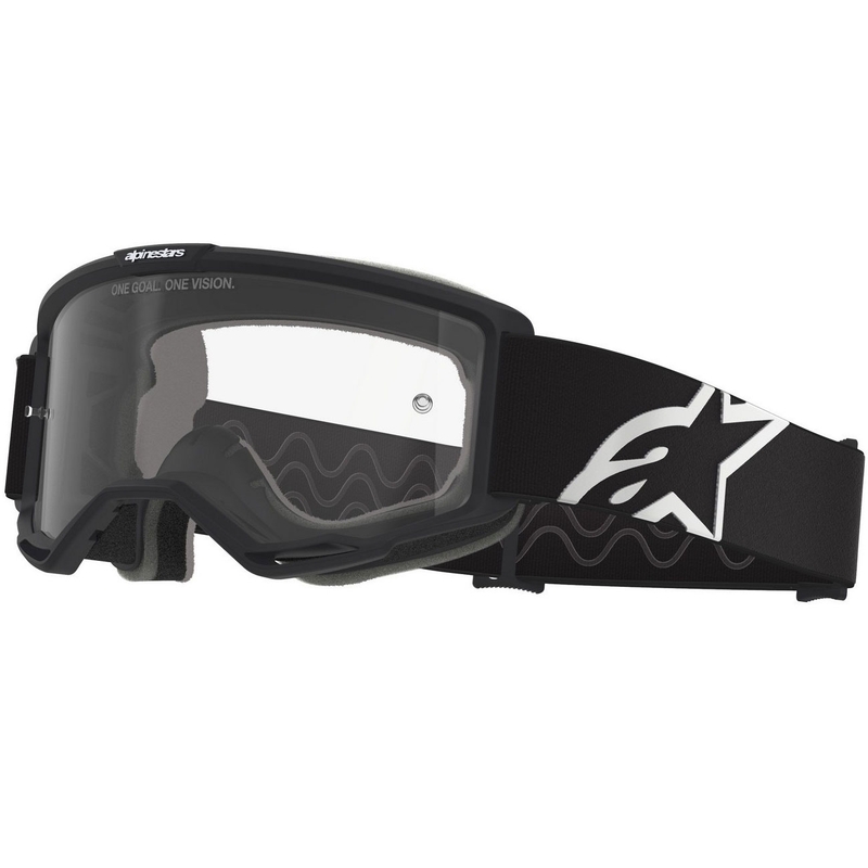 Alpinestars Vision OTG motokrossz szemüveg fekete-fehér átlátszó plexivel