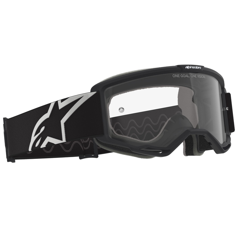 Alpinestars Vision OTG motokrossz szemüveg fekete-fehér átlátszó plexivel