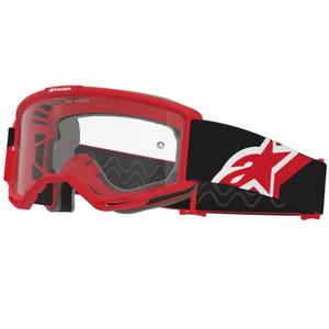 Motokrosové brýle Alpinestars Vision OTG červeno-černo-bílé s čirým zorníkem