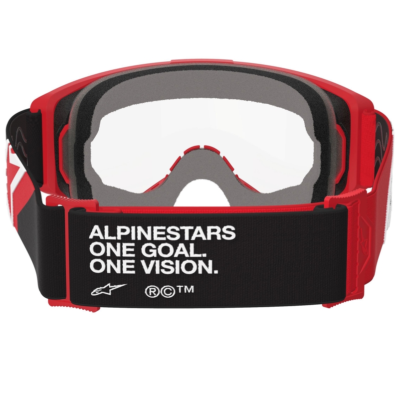Alpinestars Vision OTG motokrossz szemüveg piros-fekete-fehér átlátszó plexivel