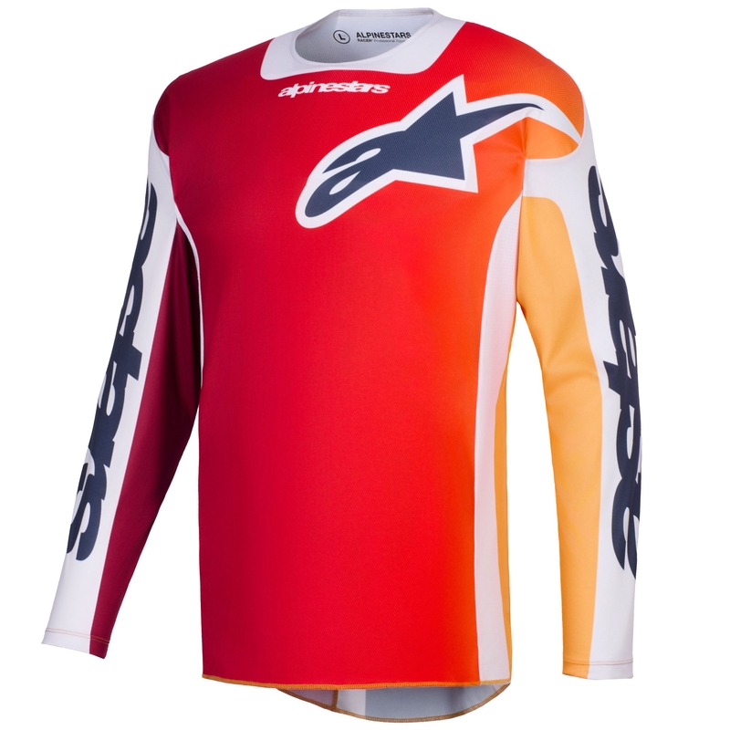 Alpinestars Racer Portl motokrossz mez piros-narancssárga-világosszürke