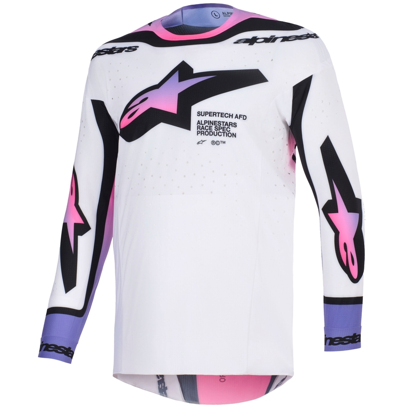 Alpinestars Supertech Pro AFD Vista motokrossz mez fehér-lila-fekete