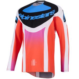Motokrosový dres Alpinestars Techstar Knif světle šedo-fluo oranžovo-černý