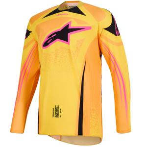 Motokrosový dres Alpinestars Techstar Nomur oranžovo-žluto-růžový