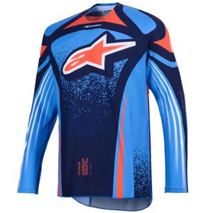 Motokrosový dres Alpinestars Techstar Nomur tmavě modro-oranžovo-modrý