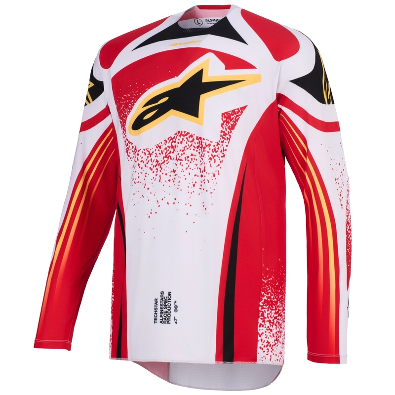 Alpinestars Techstar Nomur motocross mez világosszürke-piros-fekete-sárga