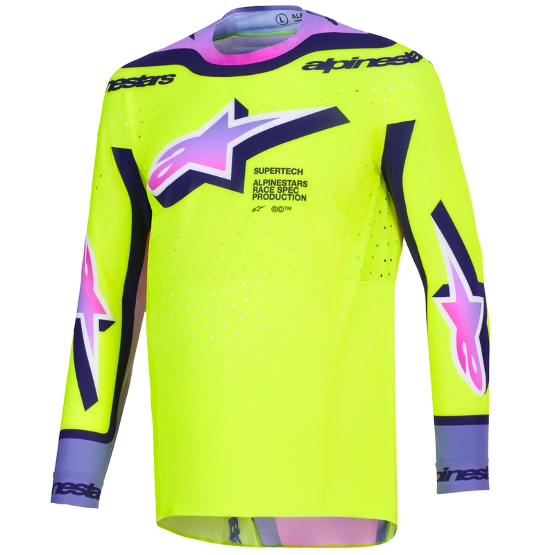 Alpinestars Supertech Vista motocross mez fluo sárga-lila-fekete