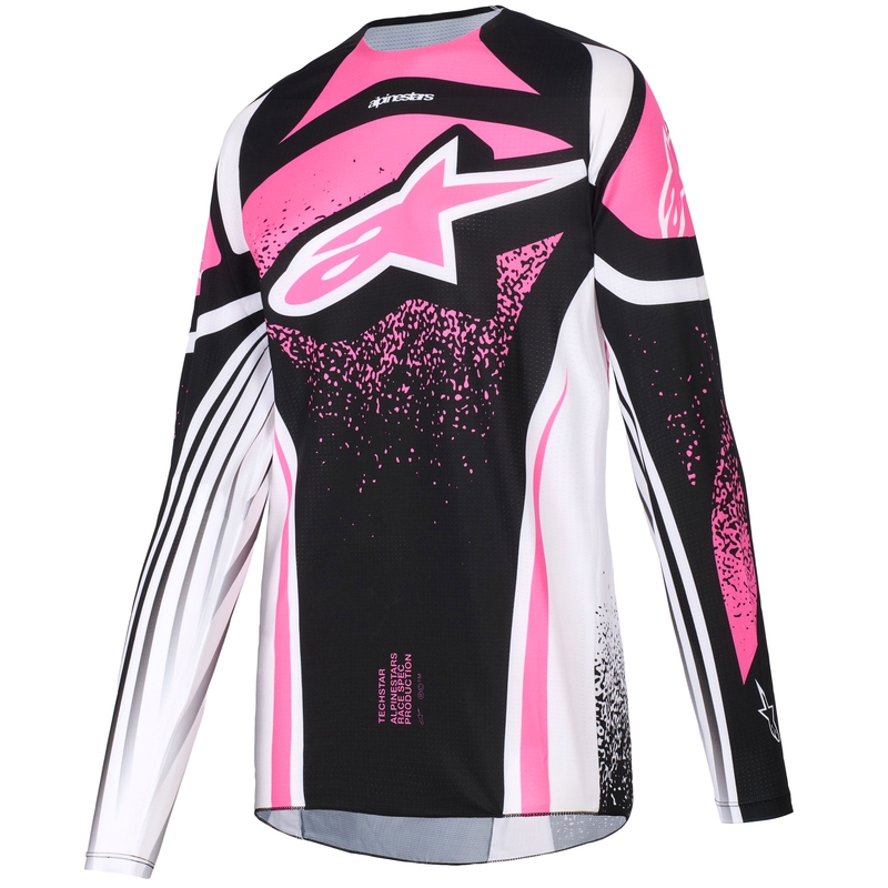 Alpinestars Stella Techstar Nomur női motokrossz mez fekete-fehér-rózsaszín
