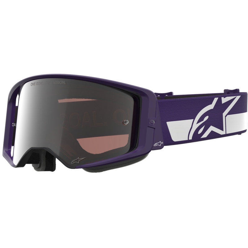 Alpinestars Supertech Vision Hunta96 XXV motokrossz szemüveg lila-fehér tükör ezüst plexivel