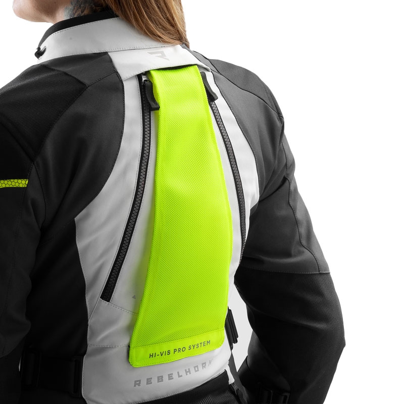 Rebelhorn Hardy 3.0 női motoros kabát fekete-szürke-fluo sárga