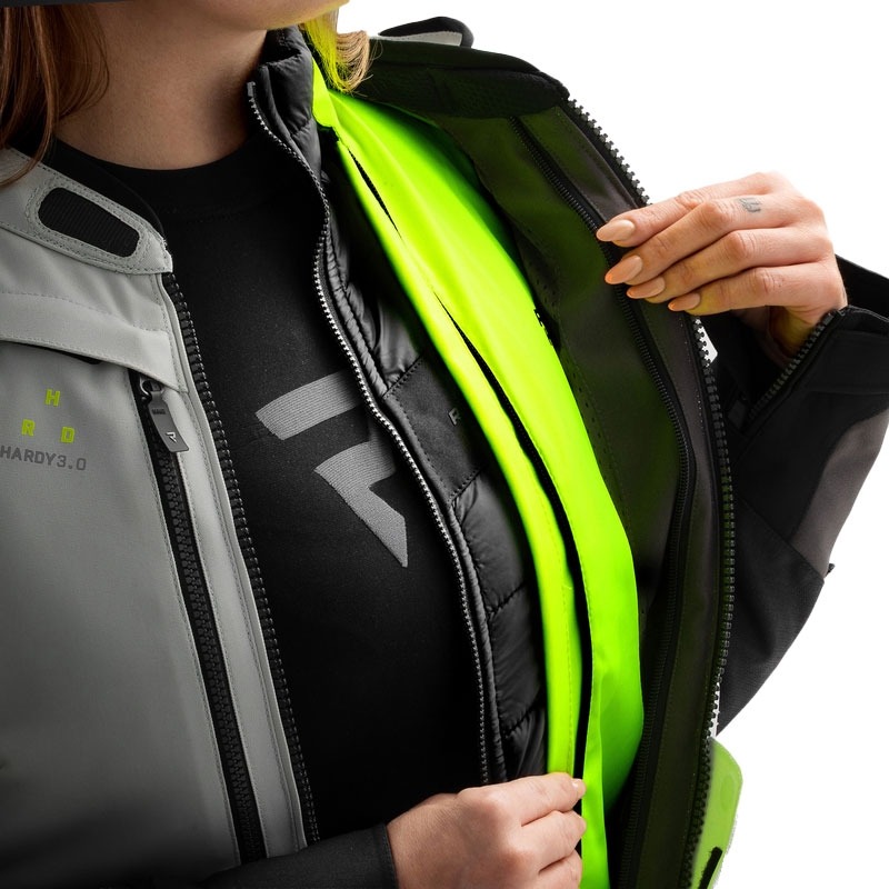 Rebelhorn Hardy 3.0 női motoros kabát fekete-szürke-fluo sárga