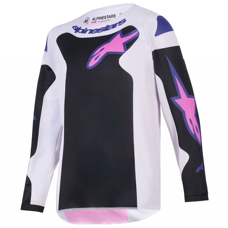 Alpinestars Fluid Grid gyerek motokrossz mez fekete-világosszürke-lila