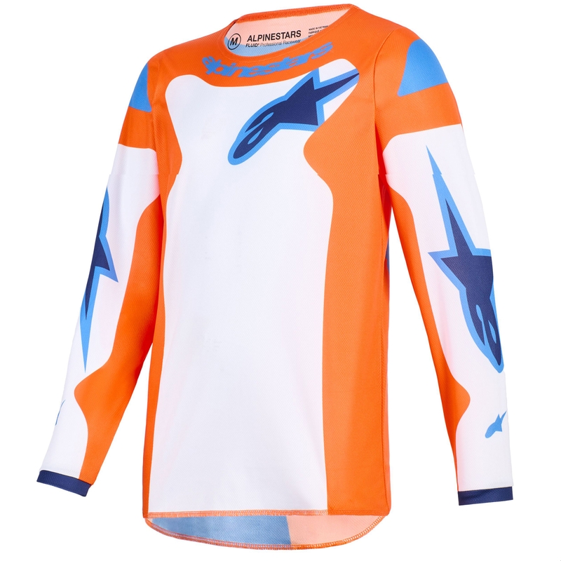 Alpinestars Fluid Grid gyerek motokrossz mez narancssárga-kék-fehér