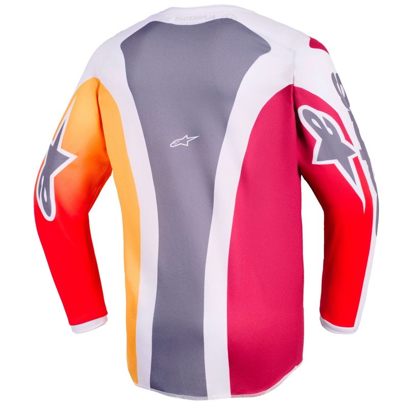 Alpinestars Fluid Portl gyerek motokrossz mez piros-narancssárga-világosszürke
