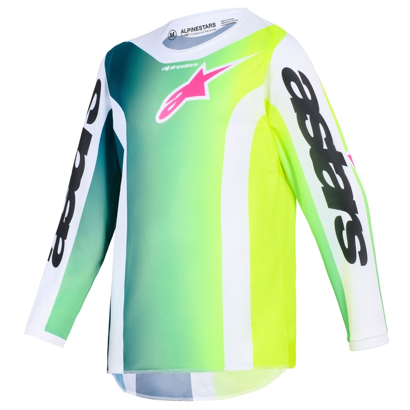 Alpinestars Fluid Portl gyerek motokrossz mez zöld-fehér-fekete