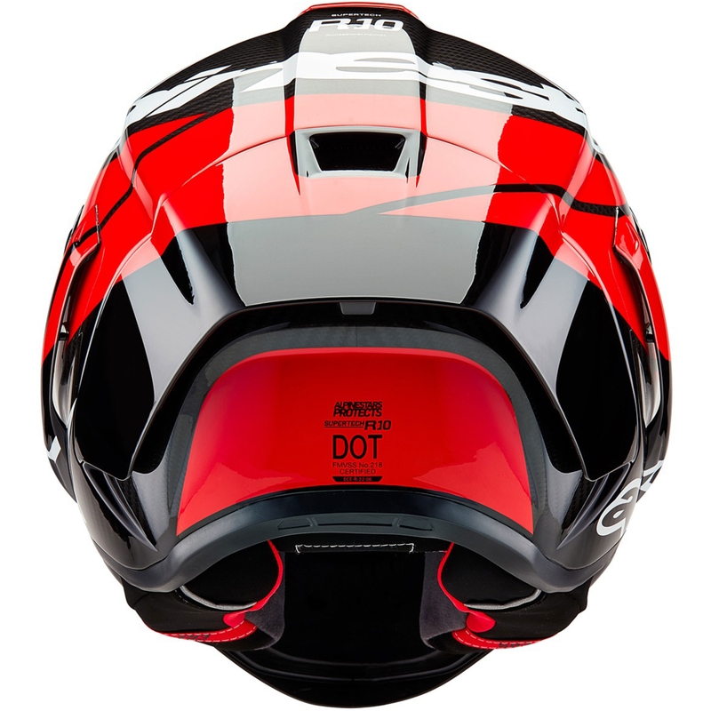 Alpinestars Supertech R-10 Element carbon zárt bukósisak fluo piros-fehér