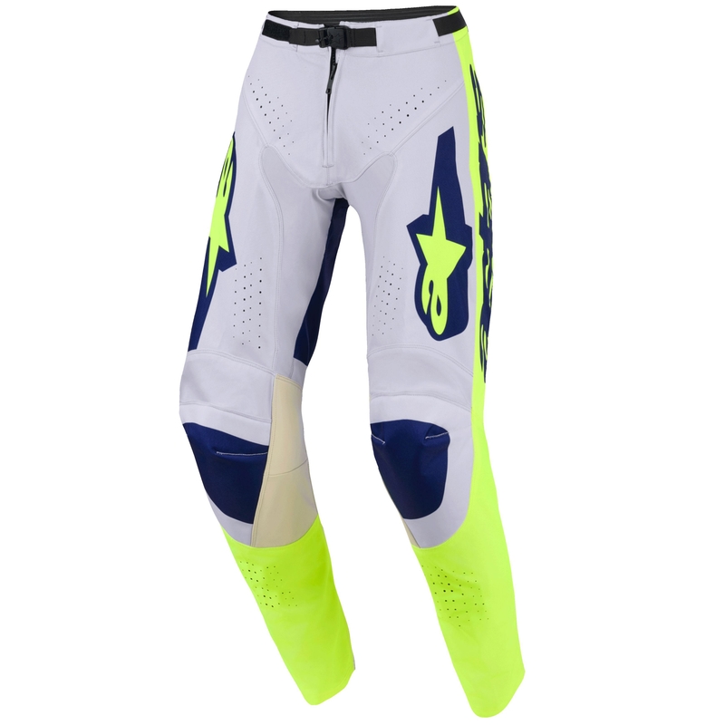 Alpinestars Racer Air Riway motocrossz nadrág világosszürke-fluo sárga-kék