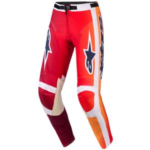 Motokrosové kalhoty Alpinestars Racer Portl červeno-oranžovo-světle šedé