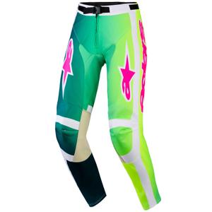 Motokrosové kalhoty Alpinestars Racer Portl zeleno-bílo-černé