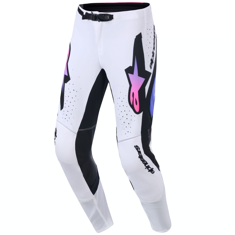Alpinestars Supertech Pro Vista motocross nadrág fehér-lila-fekete