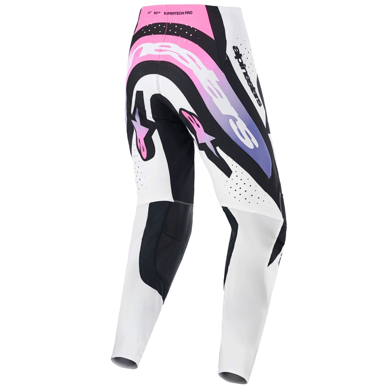 Alpinestars Supertech Pro Vista motocross nadrág fehér-lila-fekete